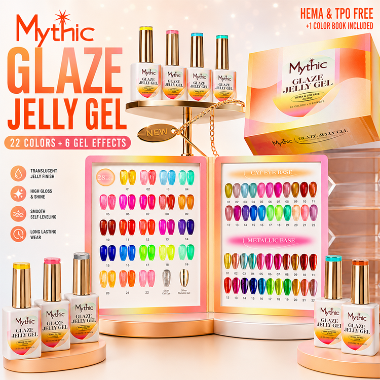 Mythic Glaze Jelly Gel Polish Kit/22 Colors + 6 Gel Effects 