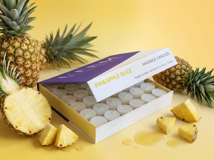 L'Fem Tealight Candle Box/72pcs, Pineapple Slice