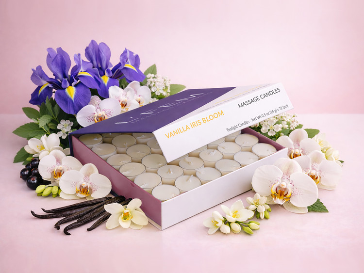 L'Fem Tealight Candle Box/72pcs, Vanilla Iris Bloom 