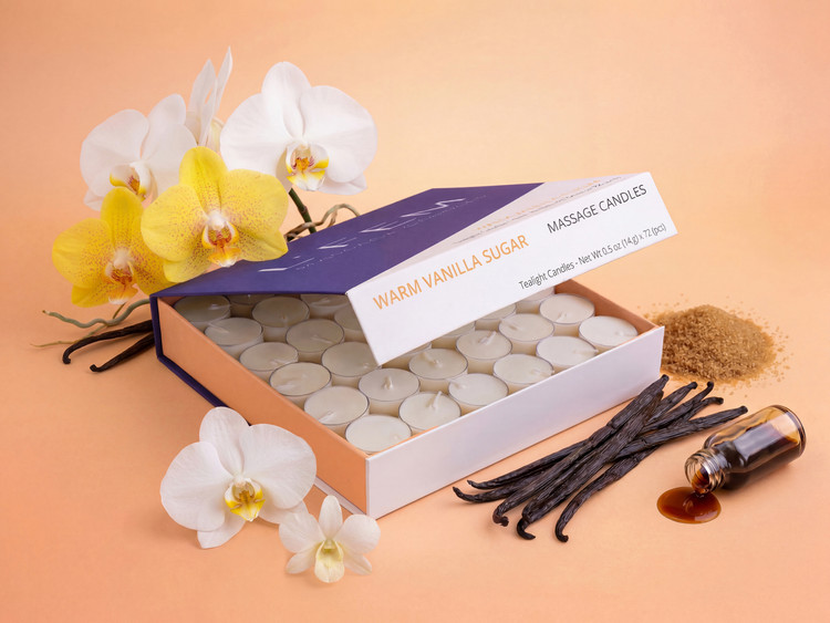 L'Fem Tealight Candle Box/72pcs, Warm Vanilla Sugar 
