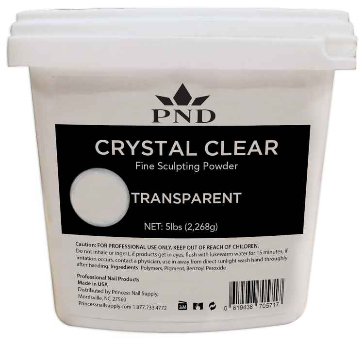 PND Pink & White Acrylic Powder 5lbs, Clear