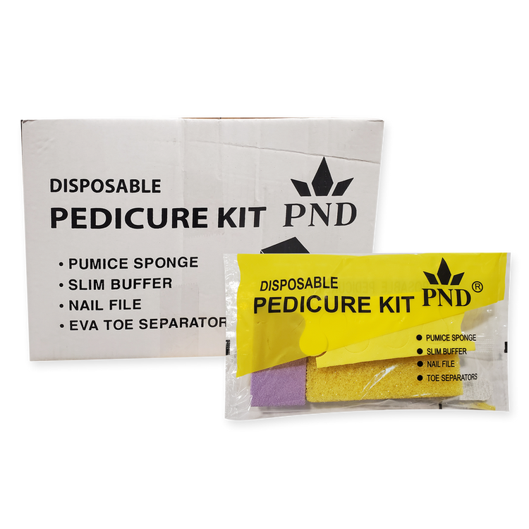 PND Disposable Pedicure Kit (Pumice, Buffer, Nail File, Eva Toe) Sold By Case/200Kit