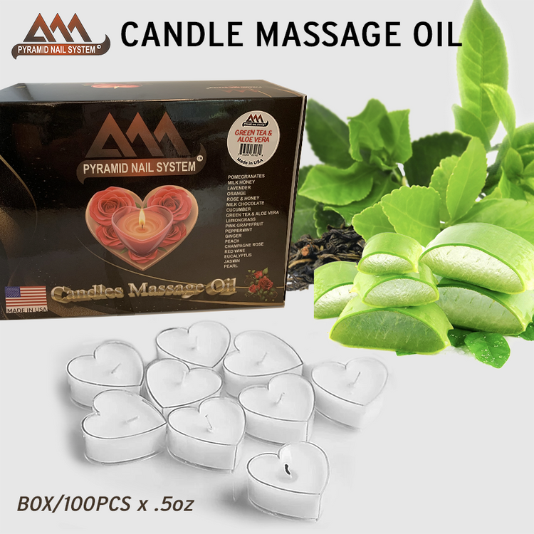Pyramid Massage Candle Tealight Box/100, Green Tea 