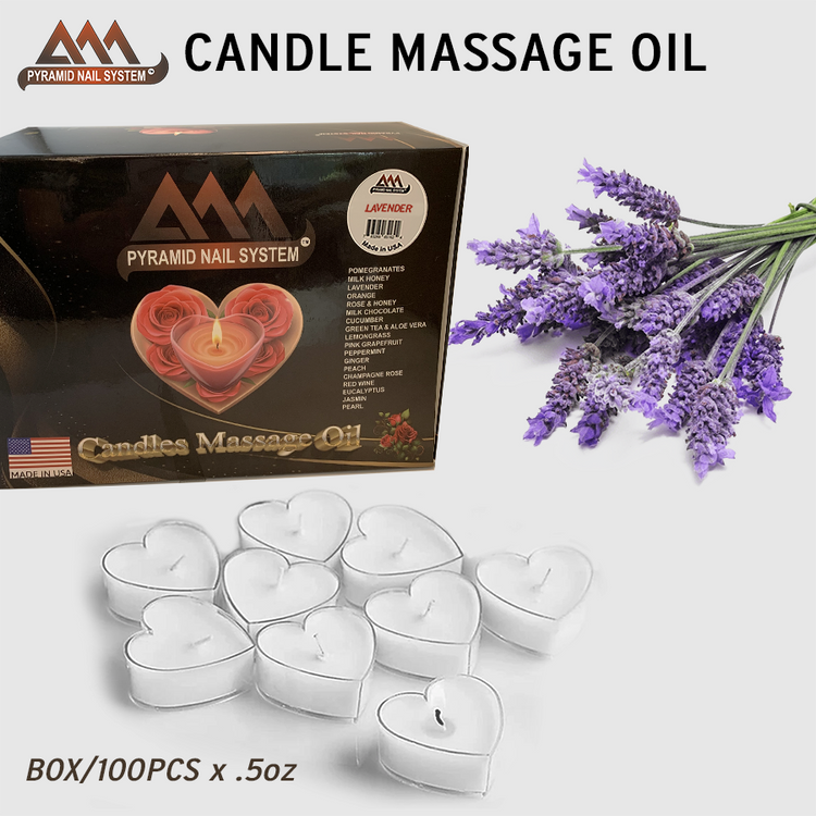 Pyramid Massage Candle Tealight Box/100, Lavender