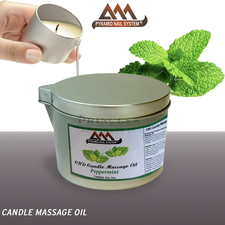 Pyramid Massage Candle 4oz Jar, Peppermint