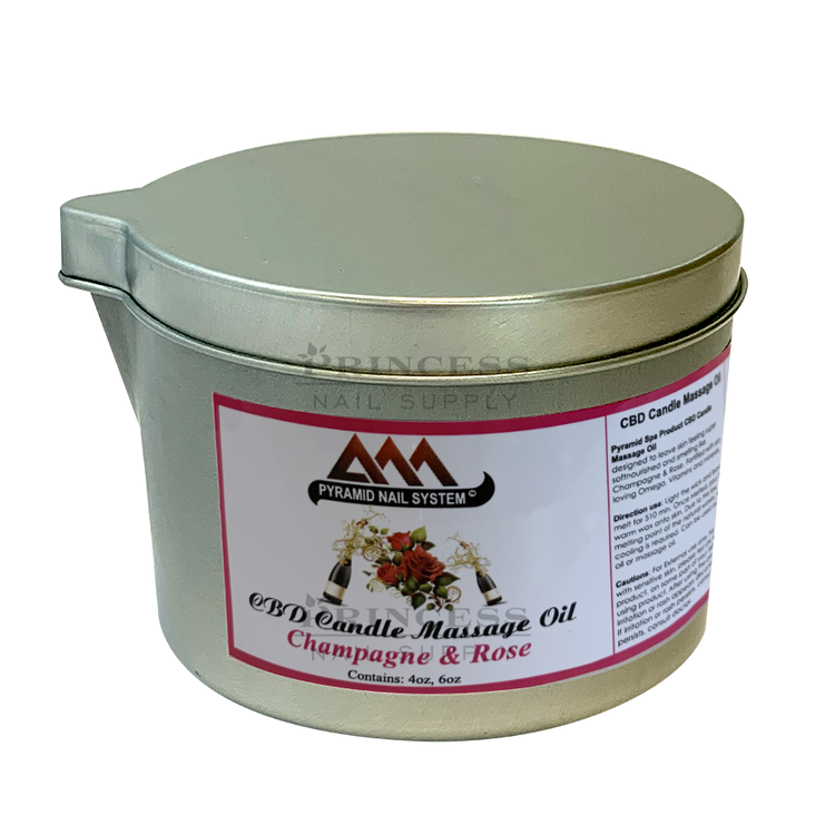 Pyramid Massage Candle 6oz Jar, Champagne 