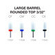 Carbide Bit - Large Barrel Round Top 3/32"