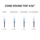 Carbide Bit - Cone Rounded Top 3/32"