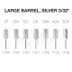 Cre8tion Large Barrel Silver 3/32" - 7 Styles 