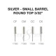 Cre8tion Small Barrel Round Top Silver 3/32" - 4 Styles 