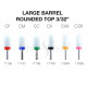 Cre8tion Large Barrel Rounded Top 3/32" 