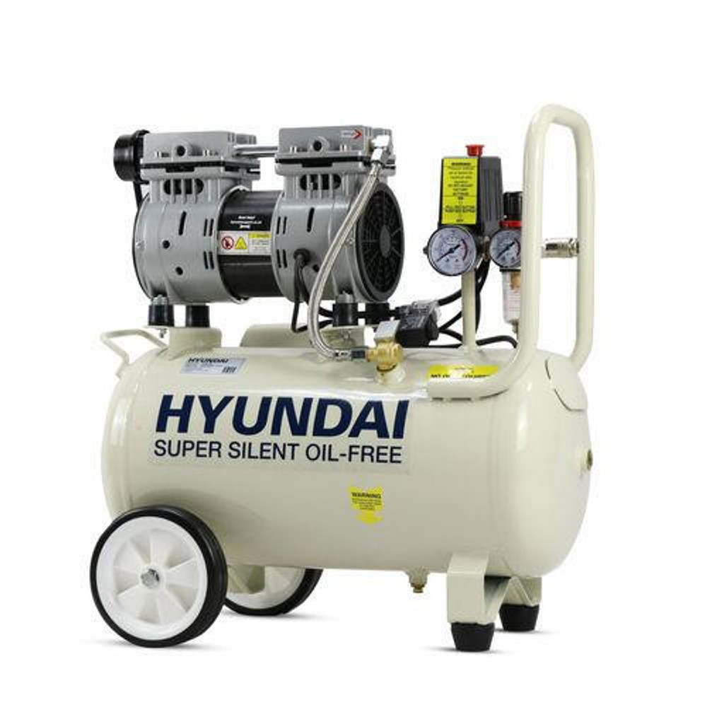 Hyundai 24 Litre Air Compressor, 5.2CFM/100psi, Silenced, Oil Free, Direct Drive 1hp | HY7524: REFURBISHED