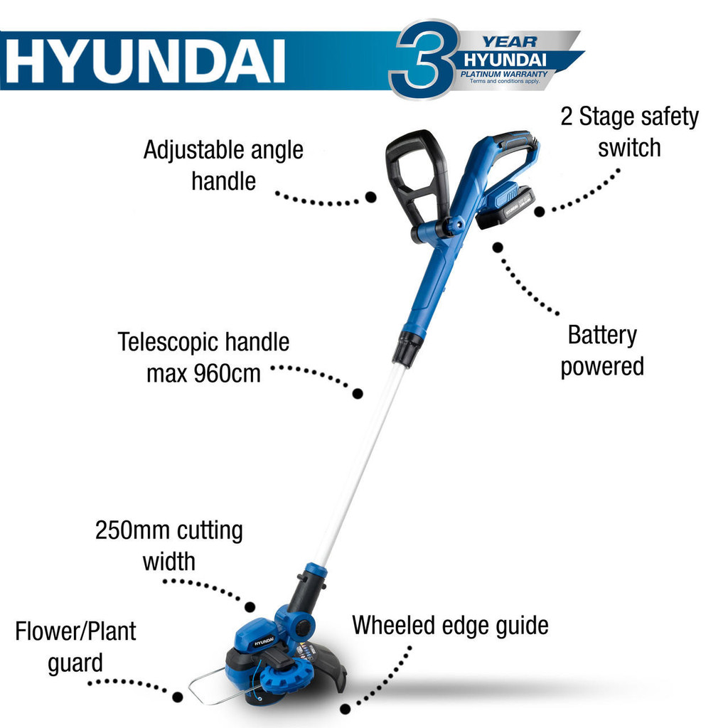 Hyundai 20v Li-Ion Cordless Grass Trimmer - Battery-Powered | HY2187