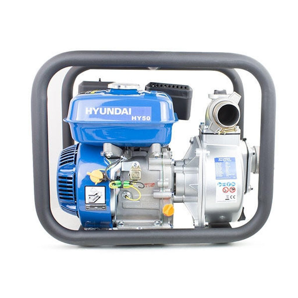 Hyundai 163cc 5.5hp Professional Petrol Water Pump - 2"/50mm Outlet | HY50: REFURBISHED