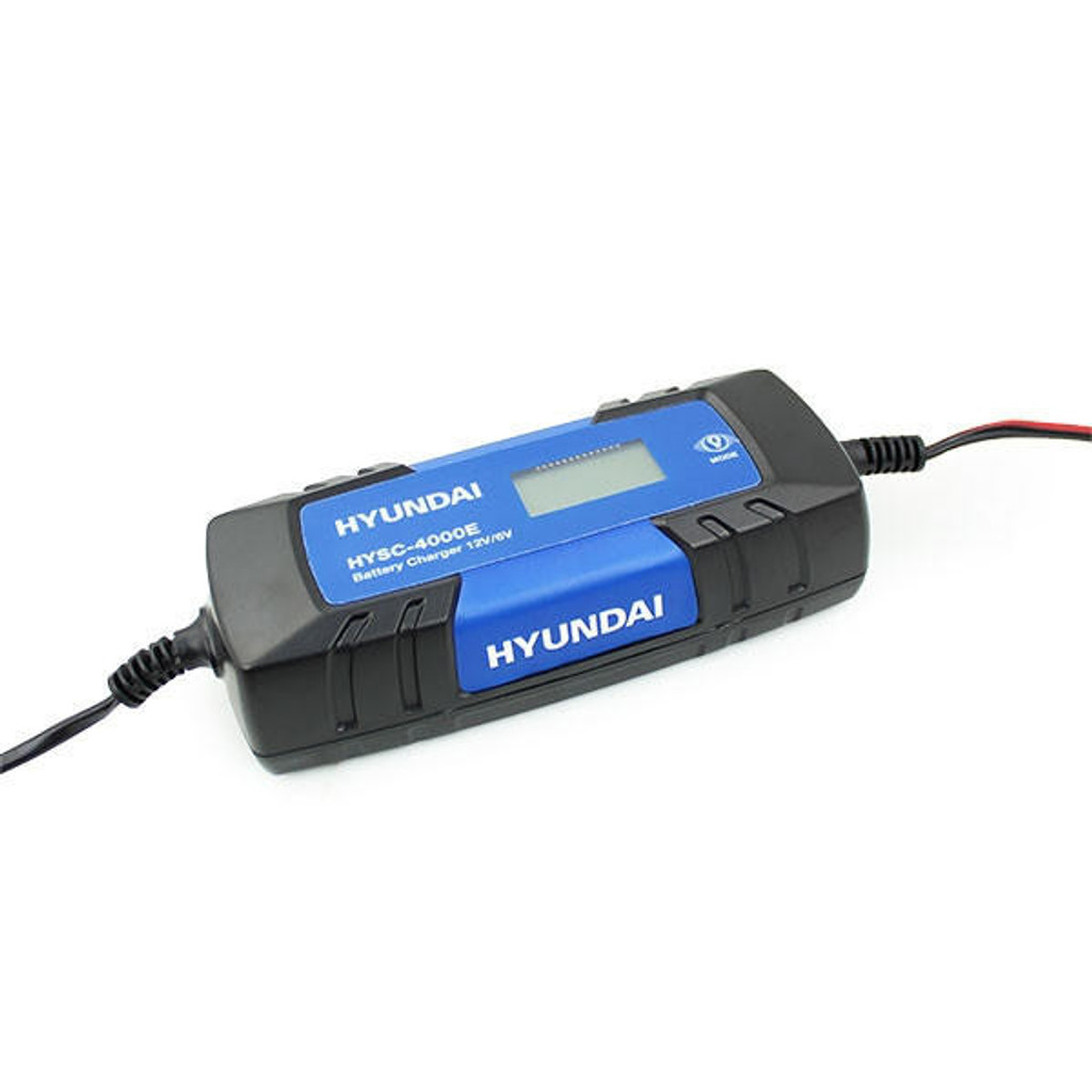 Hyundai HYSC-4000E 4 Amp SMART Battery Charger 6v /12v: REFURBISHED