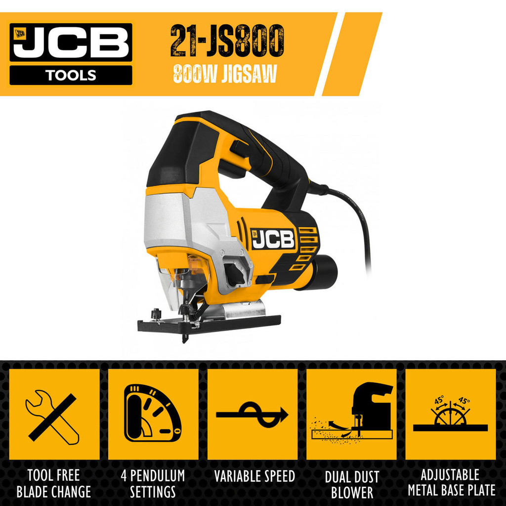 JCB Corded Electric Jigsaw 800W 240V | 21-JS800