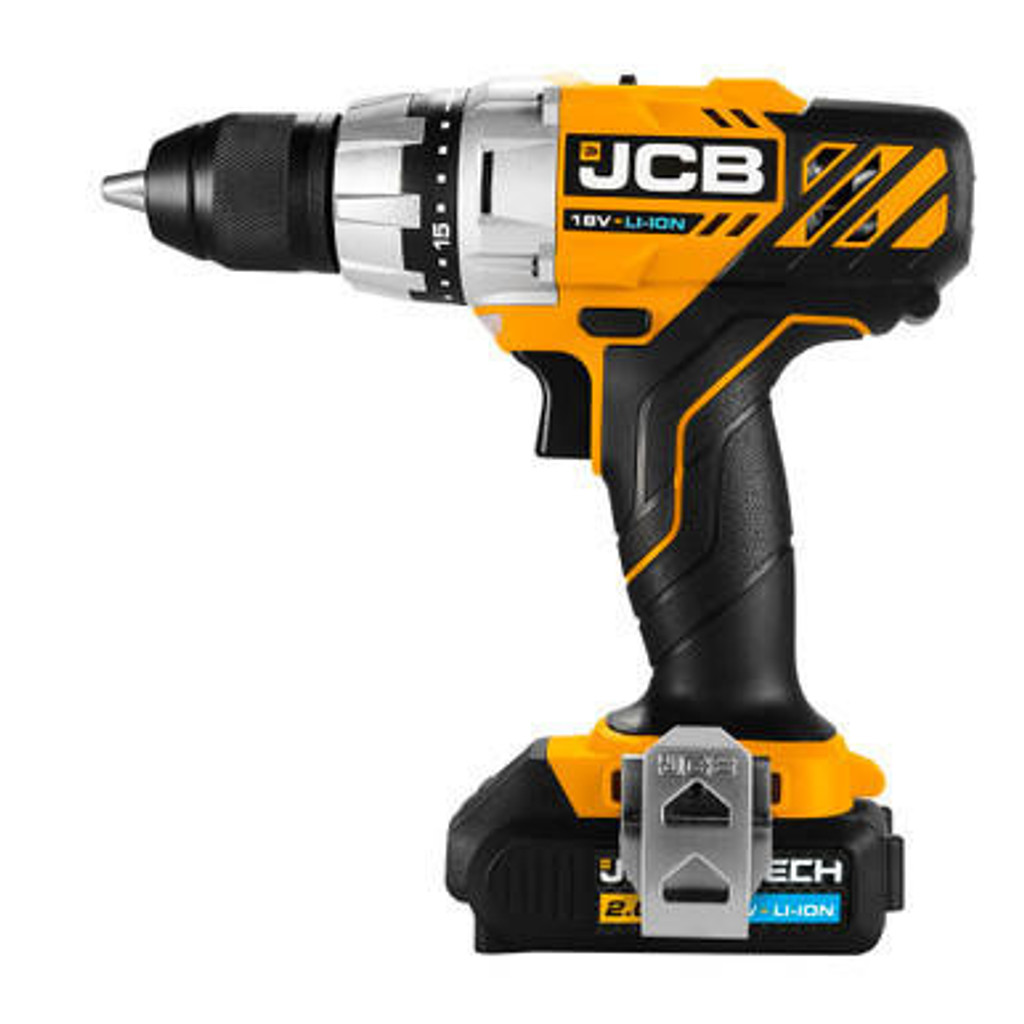 JCB 18V Drill Driver with 4.0Ah Lithium-ion Battery and 2.4A Fast Charger | JCB-18DD-4XB