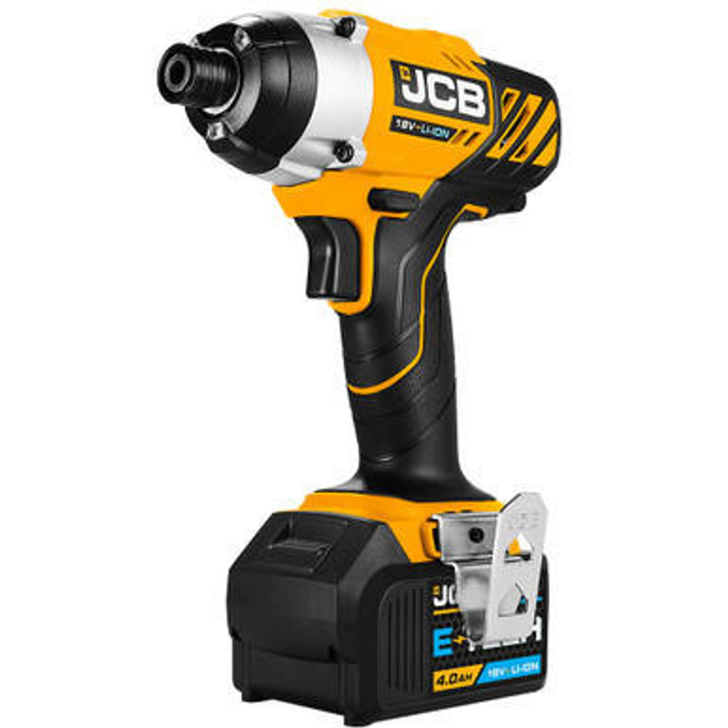 JCB 18V Impact Driver with 4.0Ah Lithium-ion Battery and 2.4A Charger | JCB-18ID-4XB