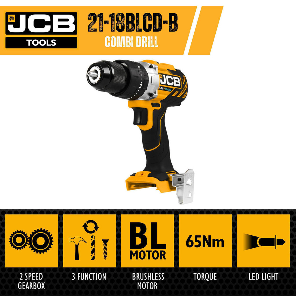 jcb tools JCB 18V Brushless Battery Combi Drill | 21-18BLCD-B