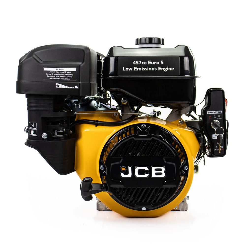 JCB 15hp 25.4mm 1” Petrol Engine, 457cc, 4 Stroke, OHV, Electric Start Horizontal Shaft | JCB-E460PE