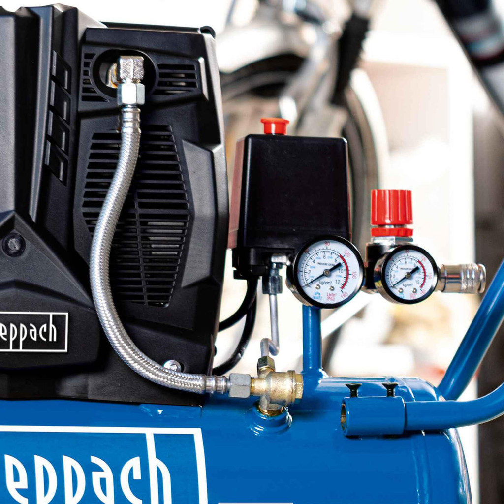 Scheppach 1.5hp 24 Litre Electric Oil Free Silent Air Compressor 8 Bar Pressure | HC25Si
