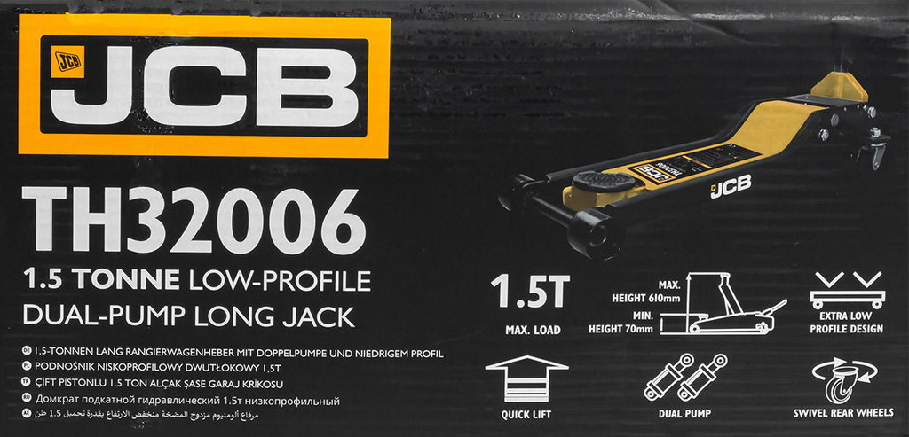 JCB 1.5 Tonne Low-Profile Double-Pump Long Jack | JCB-TH32006