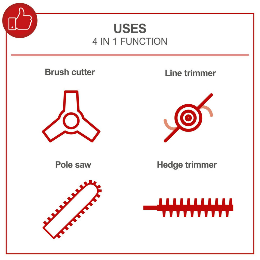 Scheppach 4-in-1 Petrol Multi-Tool (32.6 cc) 1.22 HP 2-Stroke Engine | MFH3300-4P