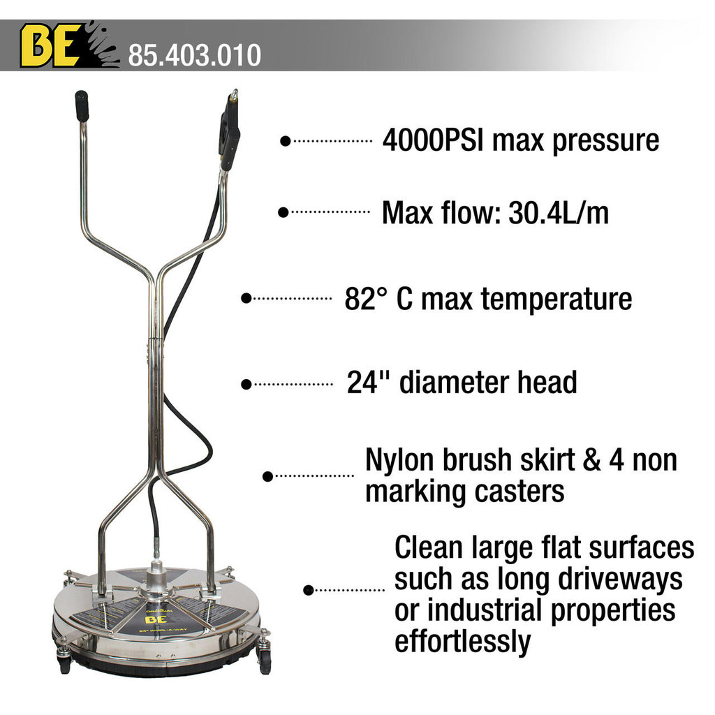 P1 Petrol Pressure Washer 4200psi / 290 bar & 24" Stainless Steel Flat Surface Cleaner | P4200PWT+85.403.010
