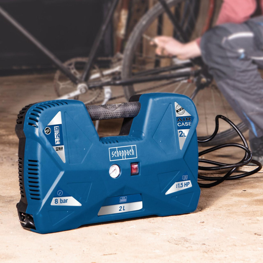 Scheppach 1100W Air Case Electric Mobile Air Compressor (8 bar) | 5906118901