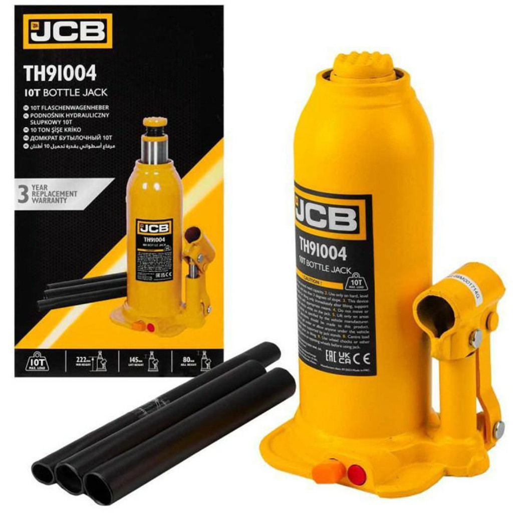 JCB 10 Tonne Automotive Hydraulic Bottle Jack, 450mm Maximum Lift | JCB-TH91004