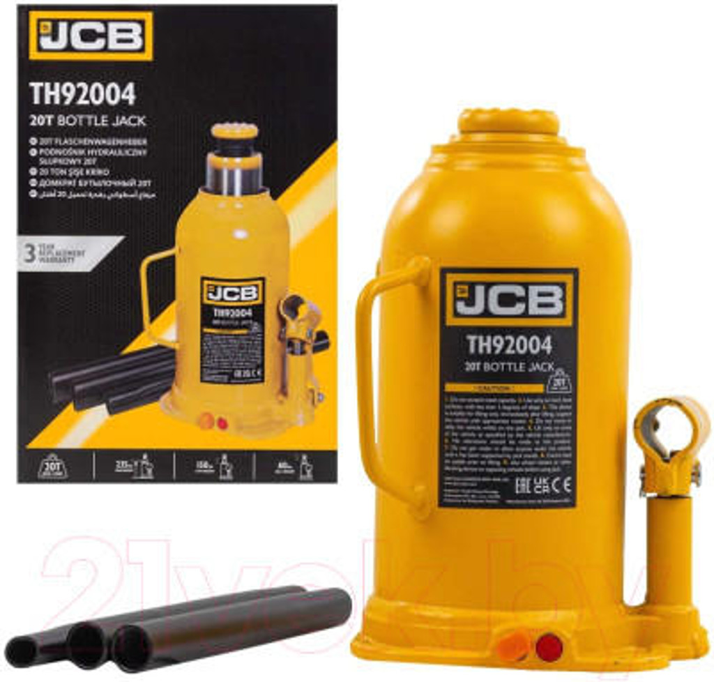 JCB 20 Tonne Automotive Hydraulic Bottle Jack, 450mm Maximum Lift | JCB-TH92004