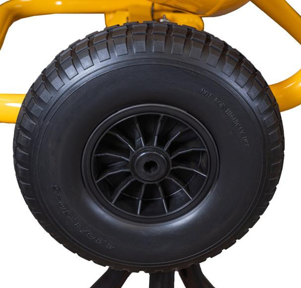 Two 12” Composite Puncture-Proof Wheels: Manoeuvre across site with confidence