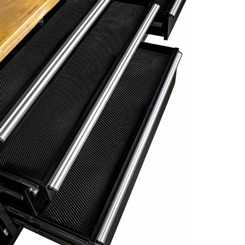 Built with a heavy-duty steel frame and a solid wooden worktop for long-lasting performance.