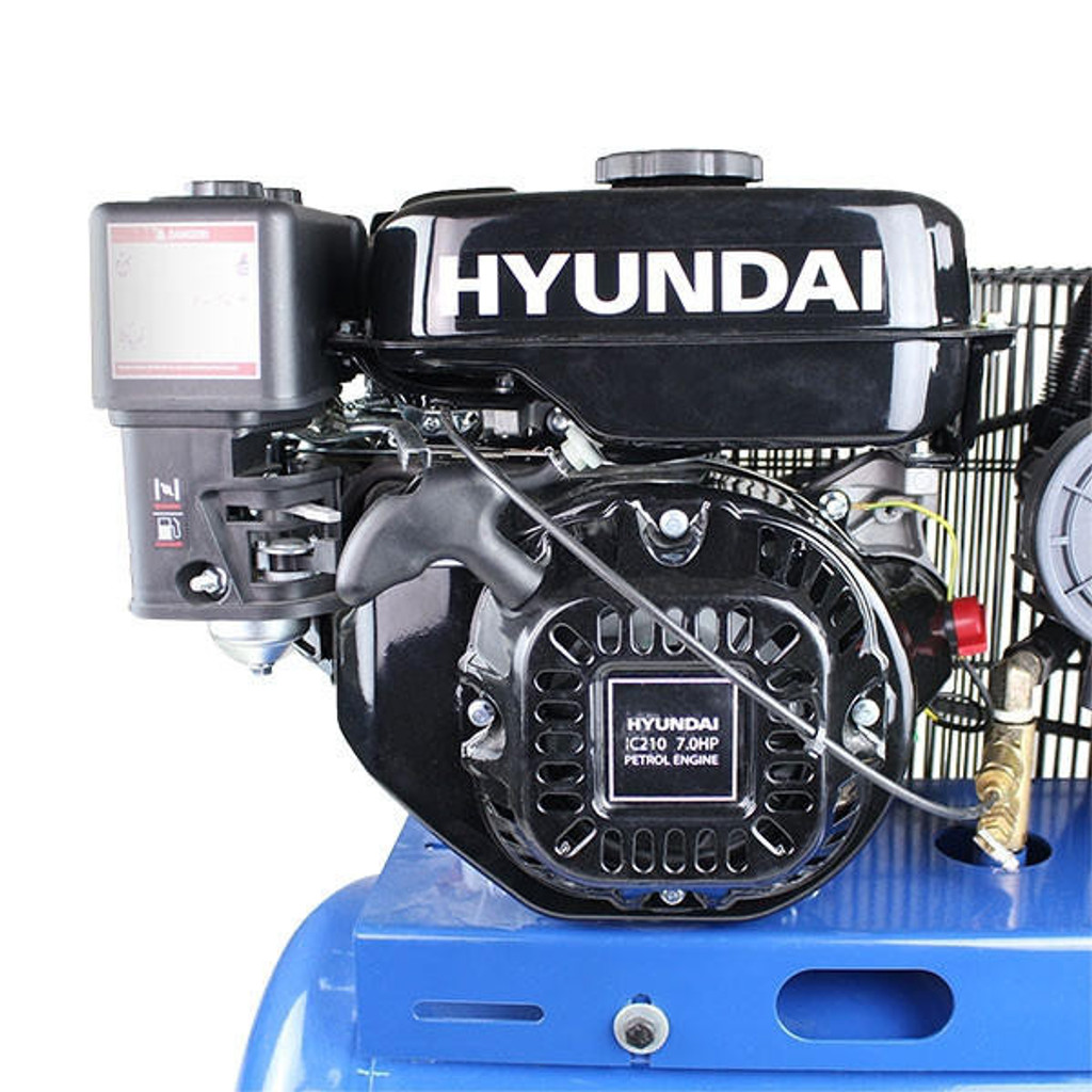 Hyundai 90 Litre Air Compressor, 10.7CFM/145psi, Petrol 7hp | HY70100P