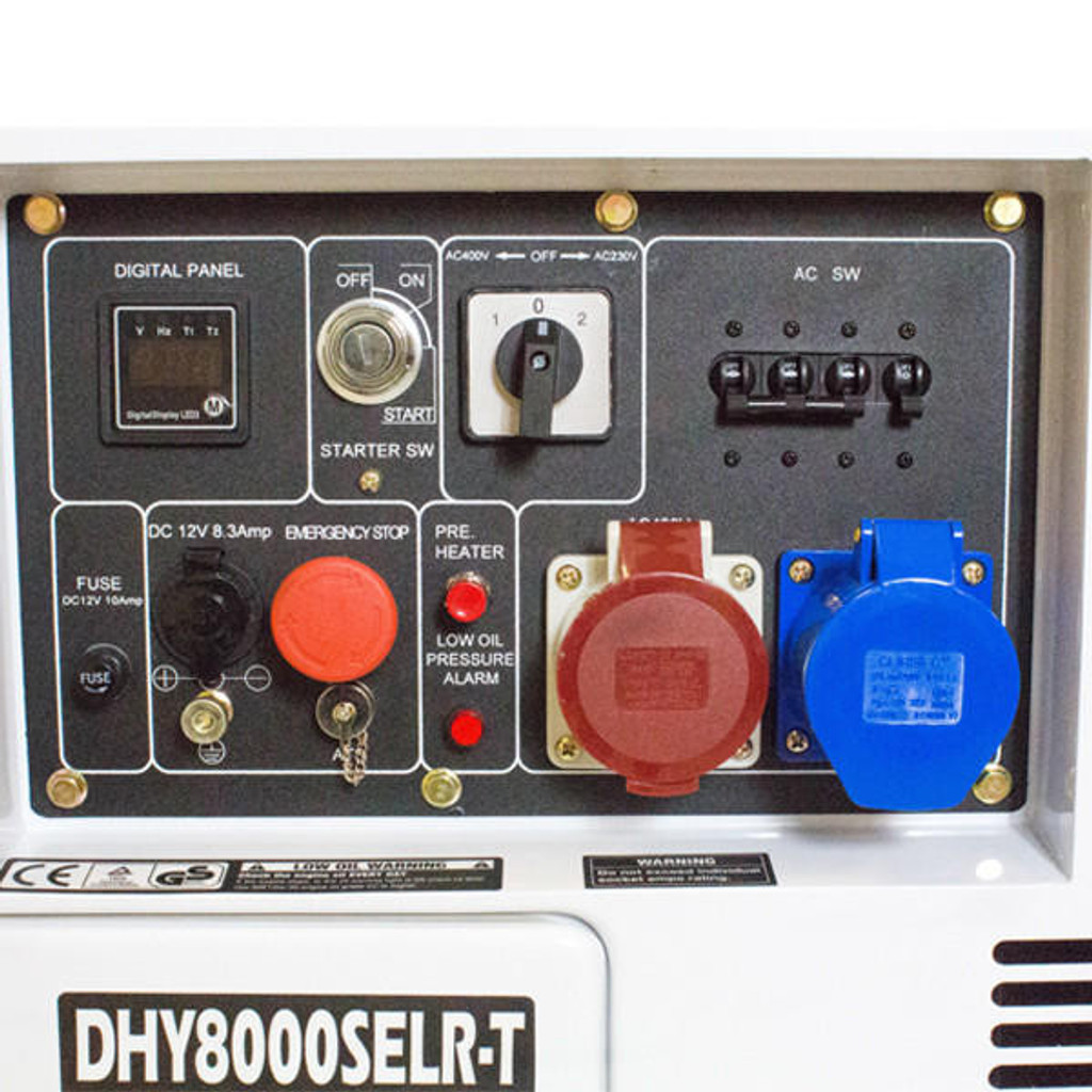 Hyundai DHY8000SELR-T 5.8kW 3-phase Silent Long Run Diesel Generator