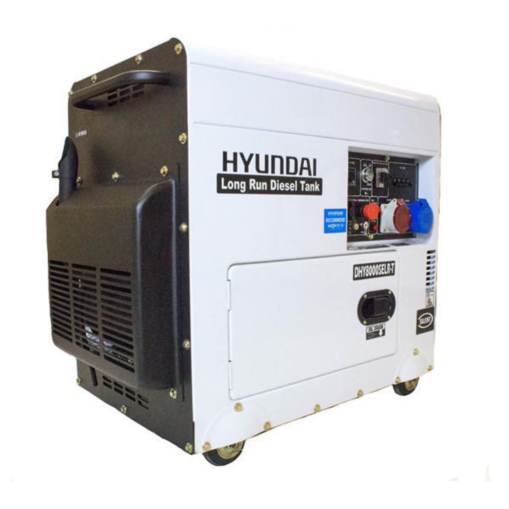 Hyundai DHY8000SELR-T 5.8kW 3-phase Silent Long Run Diesel Generator