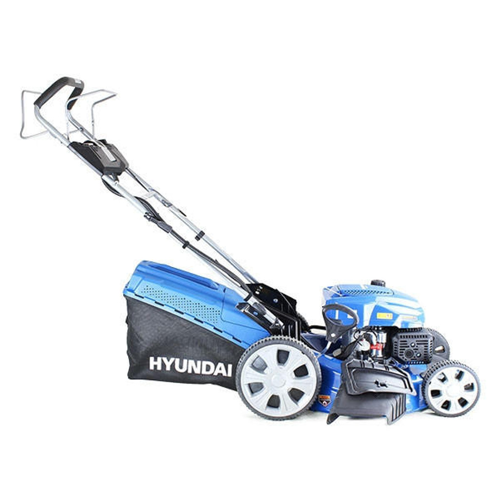 Hyundai HYM530SPE Self-Propelled Petrol Lawn Mower, (rear wheel drive), 21”/53cm Cut Width, Electric (push button) Start With Pull-Cord Back -Up