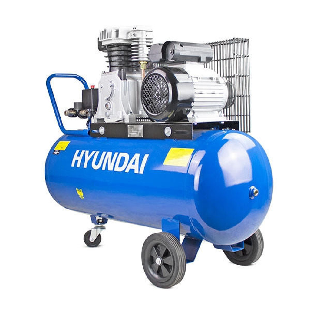 Hyundai 100 Litre Air Compressor, 14CFM/145psi, Twin Cylinder, Belt Drive 3hp | HY3100P