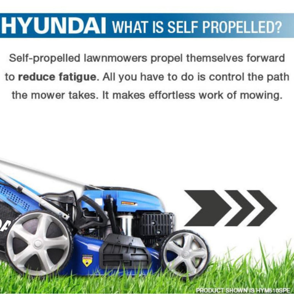 Hyundai 17"/43cm 139cc Self-Propelled Petrol Roller Lawnmower | HYM430SPR