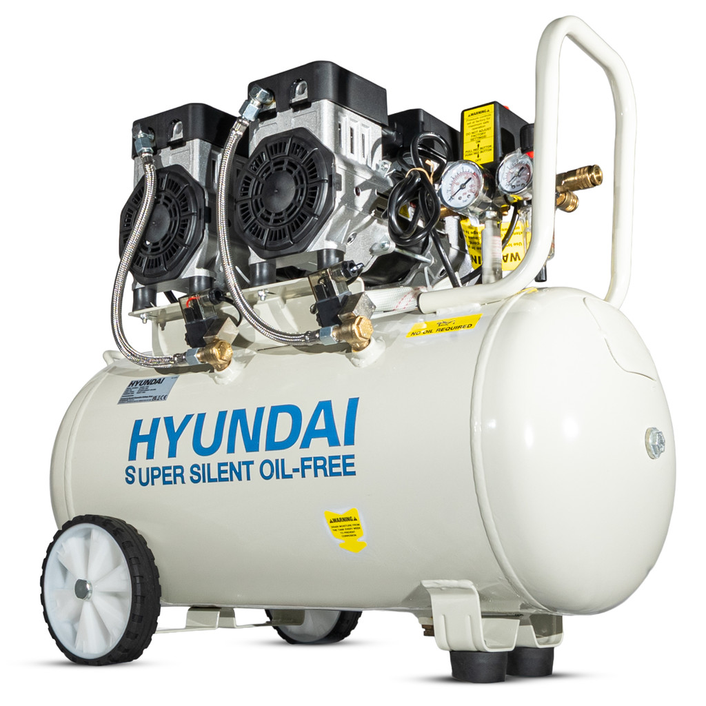 Hyundai 50 Litre Air Compressor, 11CFM/100psi, Oil Free, Low Noise, Electric 2hp | HY27550X