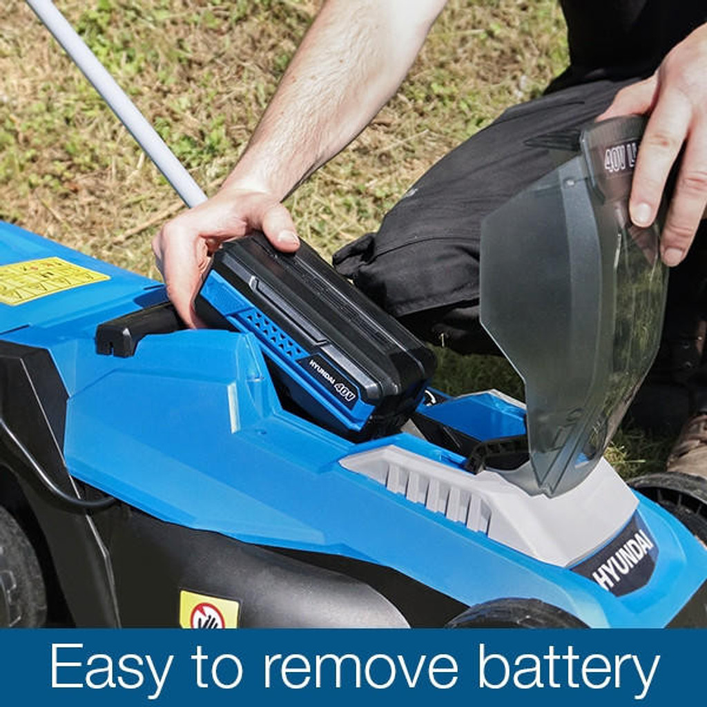 Hyundai 40V Lithium-Ion Cordless Battery Powered Roller Lawn Mower 33cm Cutting Width With Battery and Charger | HYM40LI330P