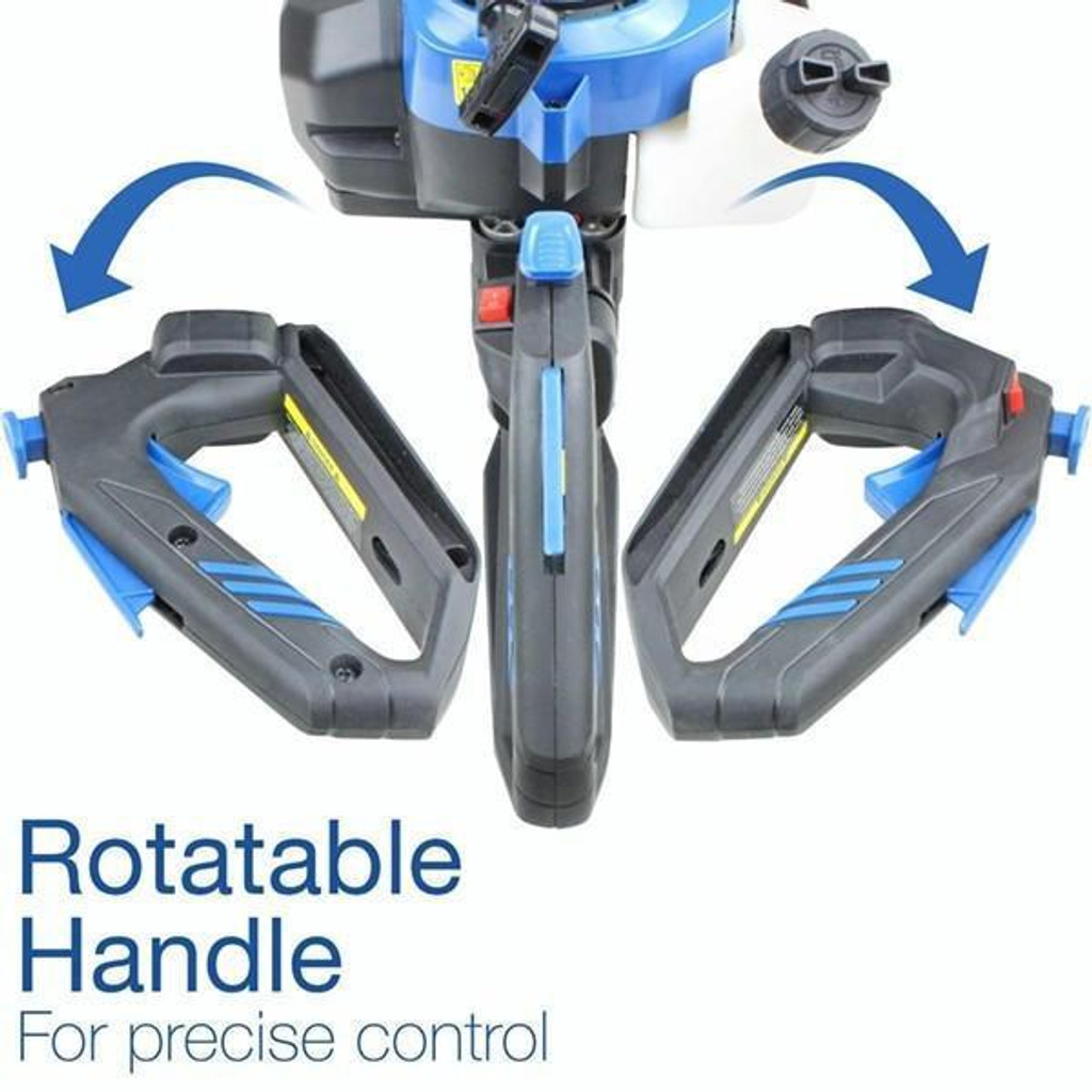Hyundai 26cc 600mm Petrol Hedge Trimmer Cutter, Easy-Start & Lightweight 2-stroke & GardenTek Folding Trolley on Wheels, Garden Trolley 100kg | HYHT2600X+GTW220