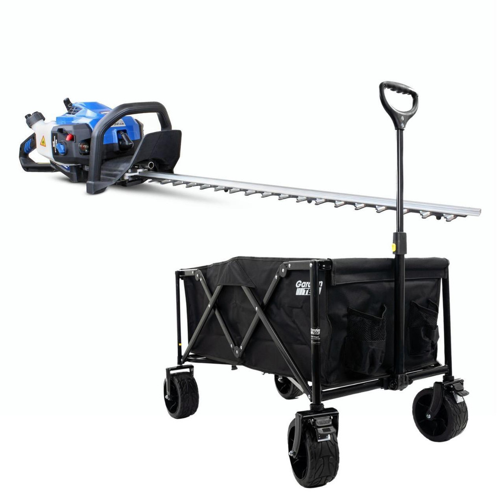 Hyundai 600mm Hedge Trimmer and Folding Garden Trolley Bundle | HYHT2600X+GTW260