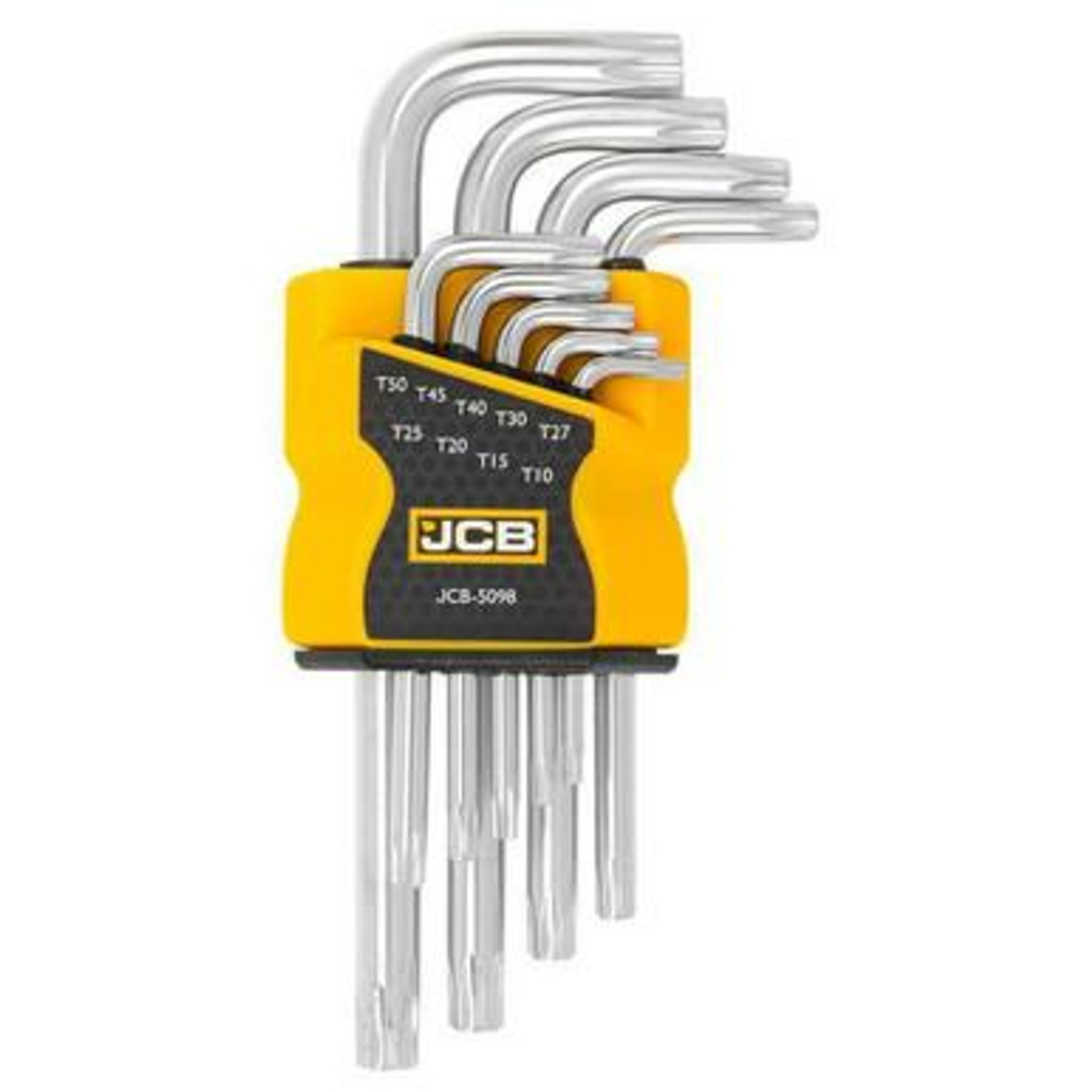 JCB TORX L-Key Set, 9 pcs, T10H–T50H, Cr-V Steel | JCB-5098