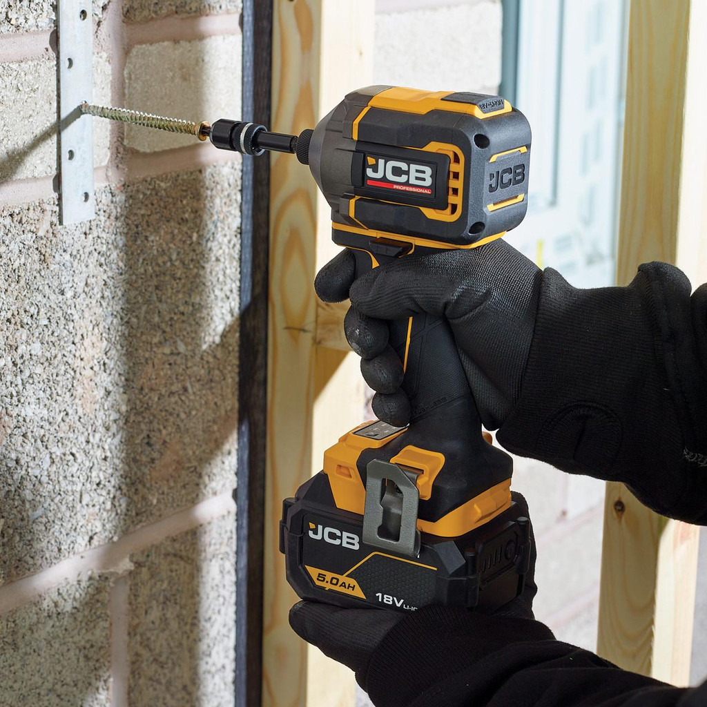 JCB 18v Pro Kit including 75Nm Combi Drill, 230Nm Impact Driver, 2x 2Ah Li-ion Batteries and 4.5A Fast Charger, with Carry Case | JCB-18PKIT-1