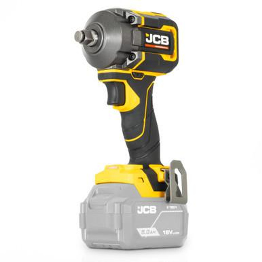 JCB Pro 18V Impact Wrench 1/2" 400Nm Fastening, 620Nm ‘Nut-Busting’ Torque, Square Drive & Friction Ring (Bare Tool) | JCB-18PIW-620