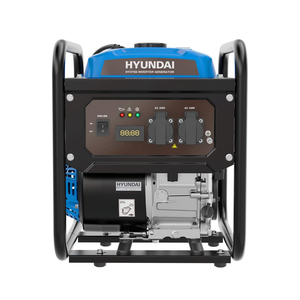 Hyundai 3.3kW / 3300W Inverter Open Framed Generator, Recoil Start, Pure Sine Wave | HY3750i