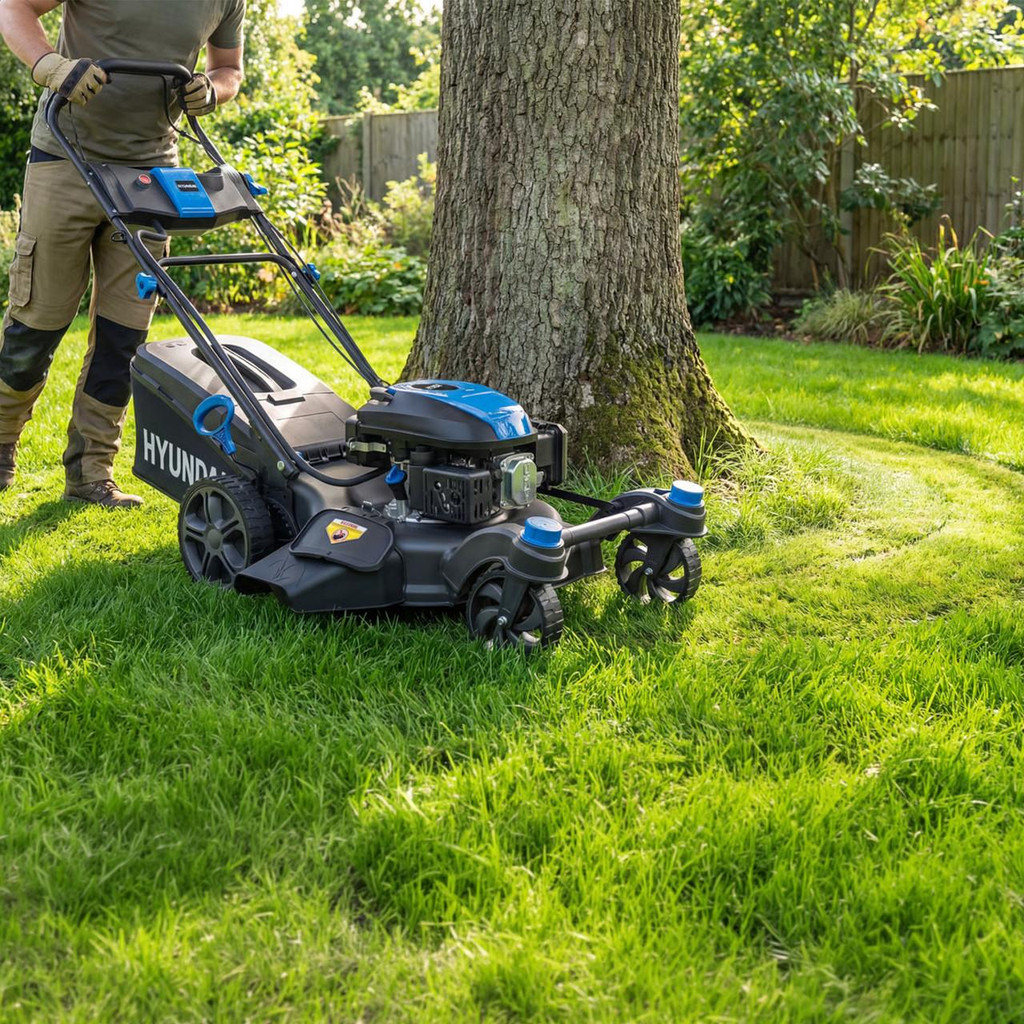 Hyundai 20" / 51cm Zero Turn Self-Propelled Petrol Lawnmower, Electric Start, 196cc | HYM20200SPEZX