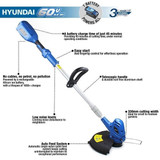 Hyundai 60v Lithium-ion Cordless Battery Grass Trimmer With Battery and Charger | HYTR60LI: REFURBISHED