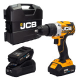 jcb tools JCB 18V B/L Combi Drill 2x2.0Ah 2.4A Charger in W-Boxx 136 | 21-18BLCD-2-WB